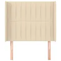 Tête de lit avec oreilles Crème 103x16x118/128 cm Tissu