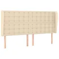 Tête de lit avec oreilles Crème 203x23x118/128 cm Tissu