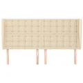 Tête de lit avec oreilles Crème 203x23x118/128 cm Tissu