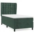 cadre de lit avec matelas Vert foncé 90x190 cm