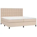 cadre de lit avec matelas LED Cappuccino 200x200 cm
