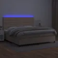 cadre de lit avec matelas LED Cappuccino 200x200 cm