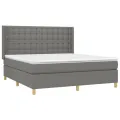 cadre de lit matelas LED Gris foncé 160x200 cm Tissu