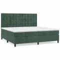 cadre de lit et matelas Vert foncé 200x200cm Velours