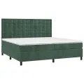 cadre de lit et matelas Vert foncé 200x200cm Velours