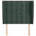 Tête de lit avec oreilles Vert foncé 93x23x118/128 cm Velours
