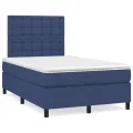 cadre de lit matelas et LED bleu 120x190 cm tissu