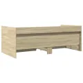 Lit de jour et tiroirs chêne sonoma 75x190cm bois d'ingénierie