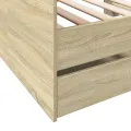 Lit de jour et tiroirs chêne sonoma 75x190cm bois d'ingénierie
