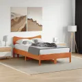 Tête de lit cire marron 135 cm bois massif de pin