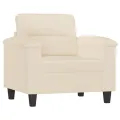 Ensemble de canapés 3 pcs avec coussins beige tissu microfibre