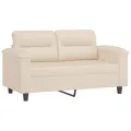 Ensemble de canapés 3 pcs avec coussins beige tissu microfibre