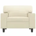 Fauteuil Crème 60 cm Similicuir