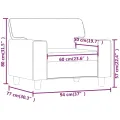 Fauteuil Crème 60 cm Similicuir