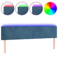 Tête de lit à LED Bleu foncé 180x5x78/88 cm Velours