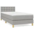cadre de lit avec matelas Gris clair 90x200 cm Tissu