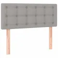 cadre de lit avec matelas Gris clair 90x200 cm Tissu
