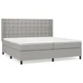cadre de lit avec matelas Gris clair 200x200cm Tissu