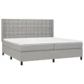 cadre de lit avec matelas Gris clair 200x200cm Tissu