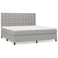 cadre de lit avec matelas Gris clair 200x200cm Tissu