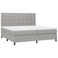 cadre de lit avec matelas Gris clair 200x200cm Tissu