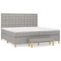 cadre de lit avec matelas Gris clair 200x200cm Tissu