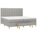 cadre de lit avec matelas Gris clair 200x200cm Tissu