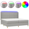 cadre de lit matelas LED Gris clair 200x200 cm Tissu