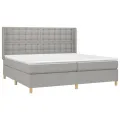 cadre de lit matelas LED Gris clair 200x200 cm Tissu