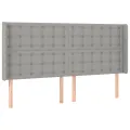 cadre de lit matelas LED Gris clair 200x200 cm Tissu