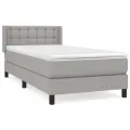cadre de lit avec matelas Gris clair 100x200cm Tissu