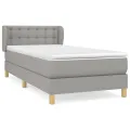 cadre de lit avec matelas Gris clair 100x200cm Tissu