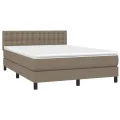 cadre de lit avec matelas LED Taupe 140x200 cm Tissu