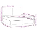 cadre de lit et matelas Bleu foncé 180x200cm Velours