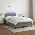 cadre de lit et matelas et LED Gris foncé 120x200 cm