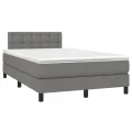 cadre de lit et matelas et LED Gris foncé 120x200 cm