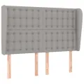 Tête de lit avec oreilles Gris clair 147x23x118/128 cm Tissu