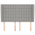 Tête de lit avec oreilles Gris clair 147x23x118/128 cm Tissu
