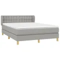 cadre de lit avec matelas Gris clair 140x190cm Tissu