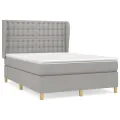 cadre de lit avec matelas Gris clair 140x200cm Tissu