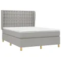 cadre de lit avec matelas Gris clair 140x200cm Tissu