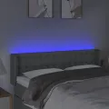 Tête de lit à LED Gris clair 147x16x78/88 cm Tissu