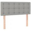 cadre de lit matelas LED Gris clair 100x200 cm Tissu