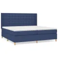 cadre de lit avec matelas Bleu 200x200 cm Tissu