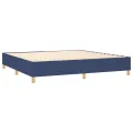 cadre de lit avec matelas Bleu 200x200 cm Tissu