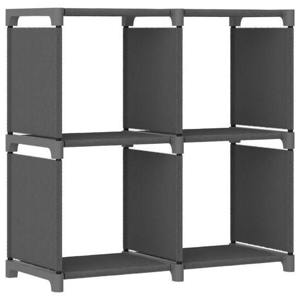 Étagère d'affichage 4 cubes Gris 69x30x72,5 cm Tissu