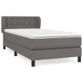 cadre de lit avec matelas Gris 90x190 cm Similicuir