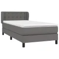 cadre de lit avec matelas Gris 90x190 cm Similicuir