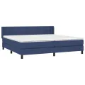cadre de lit avec matelas Bleu 200x200 cm Tissu