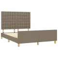 Cadre de lit avec tête de lit Taupe 140x200 cm Tissu